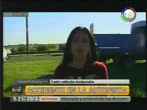 Choque múltiple en la Autopista Santa Fe Rosario