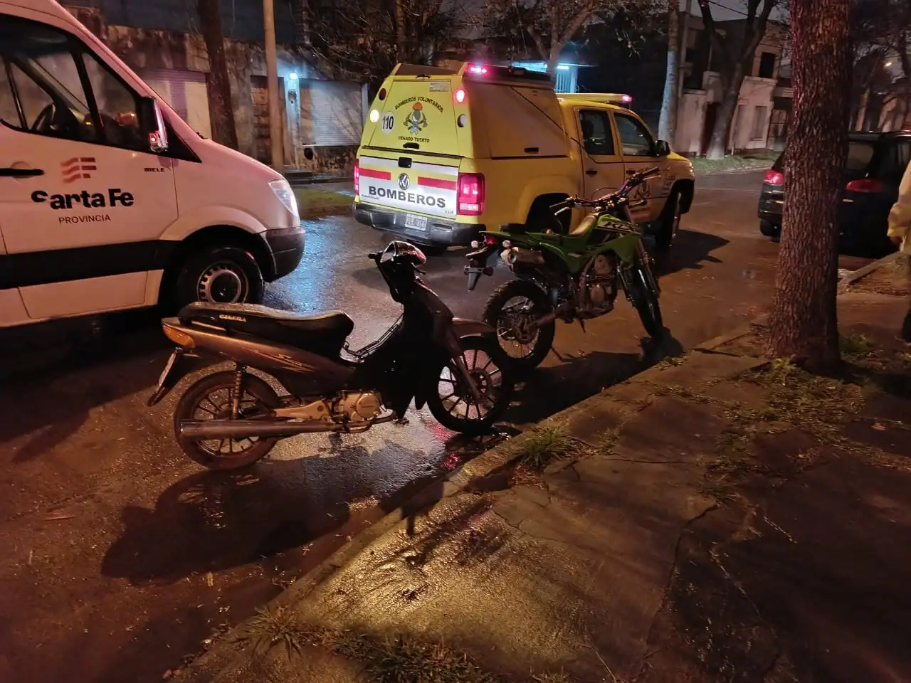 Las dos motocicletas involucradas en el accidente.