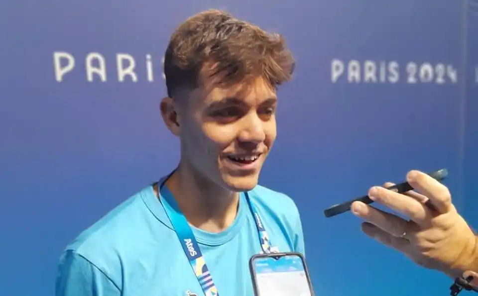 Ulises Saravia en zona mixta (Foto: Claudio Federovsky)