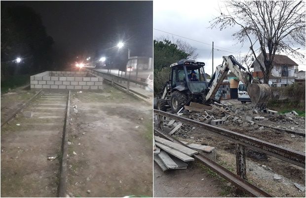 Pilar: Levantaron la construcción hecha sobre las vías por donde circulaba el Gran Capitán