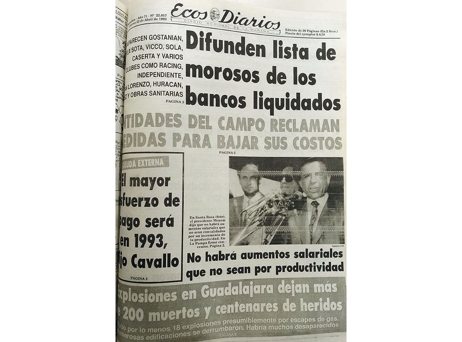 Jueves 23 de abril de 1992