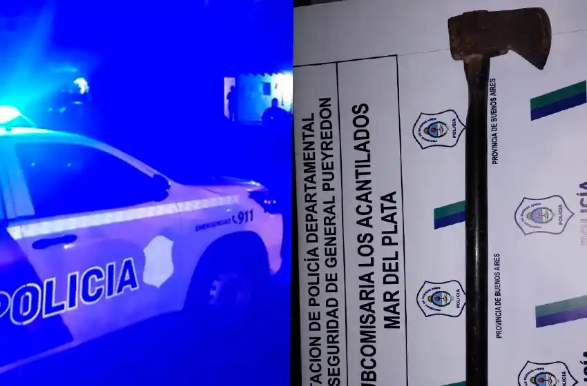 Fuera de sí, un hombre atacó a su familia con un hacha e hirió a uno de sus hijos