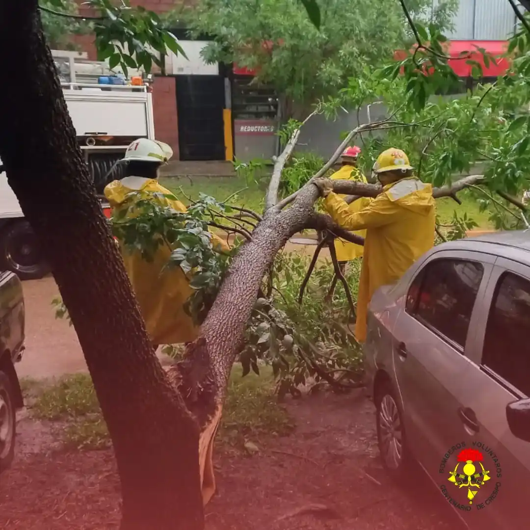 Intervención de Bomberos ante los estragos de las lluvias y vientos intensos