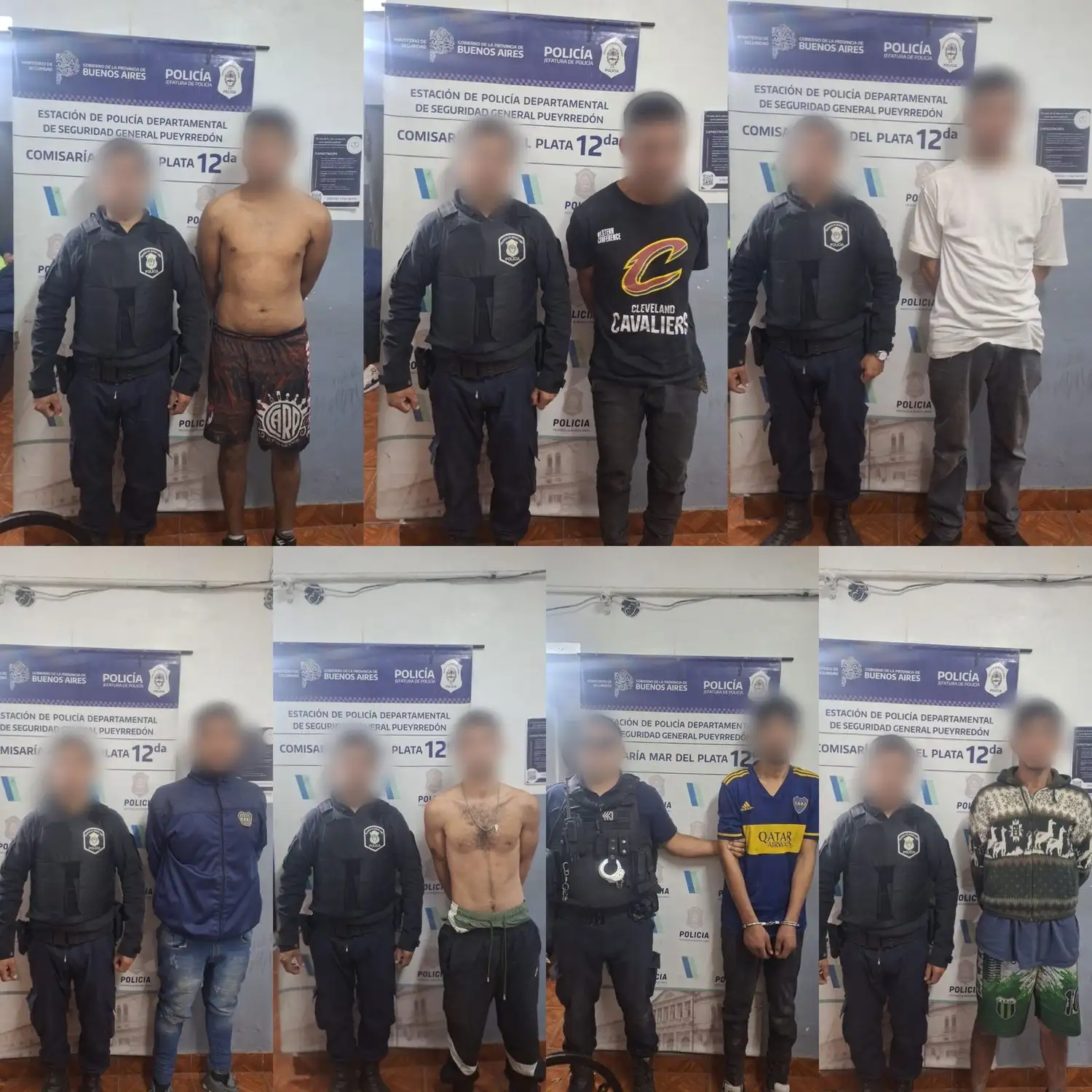 Un grupo de ocho hombres, de entre 17 y 36 años, fueron demorados este domingo.