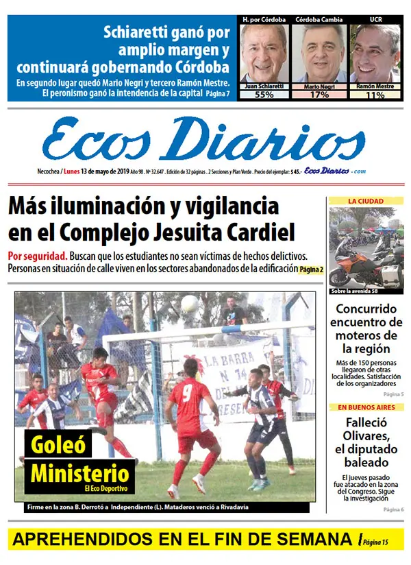 Tapa del 13 de mayo de 2019