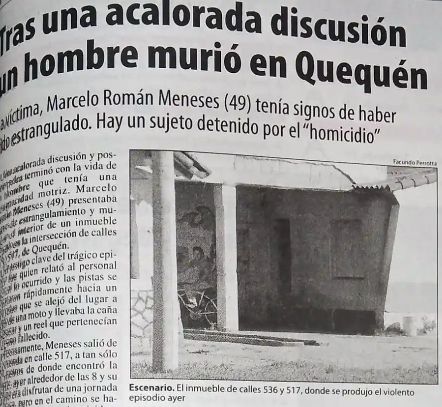 Conmoción. Provocó la muerte de Meneses en 2014
