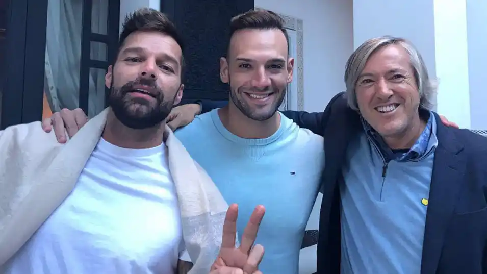 Amigos. Alejandro Roemmers, junto a Ricky Martin y Marko Silva