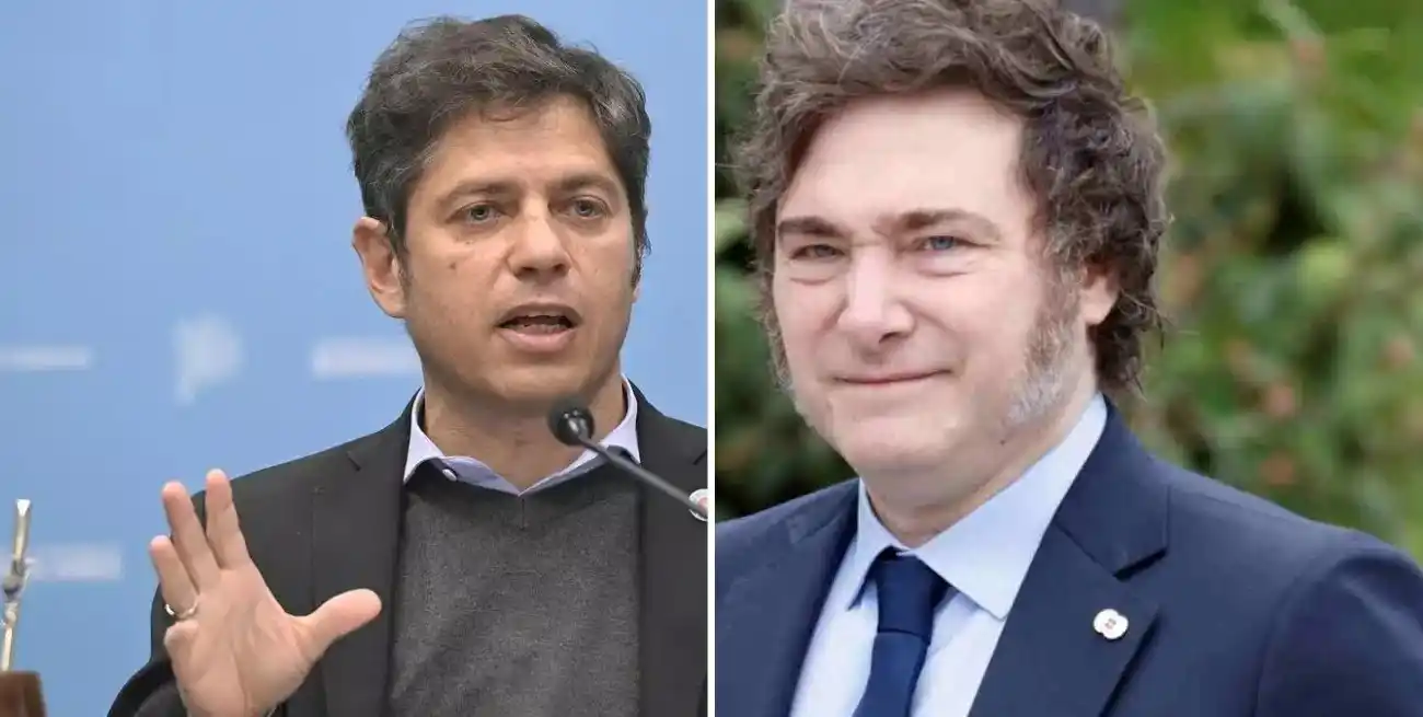 Axel Kicillof y Javier Milei.