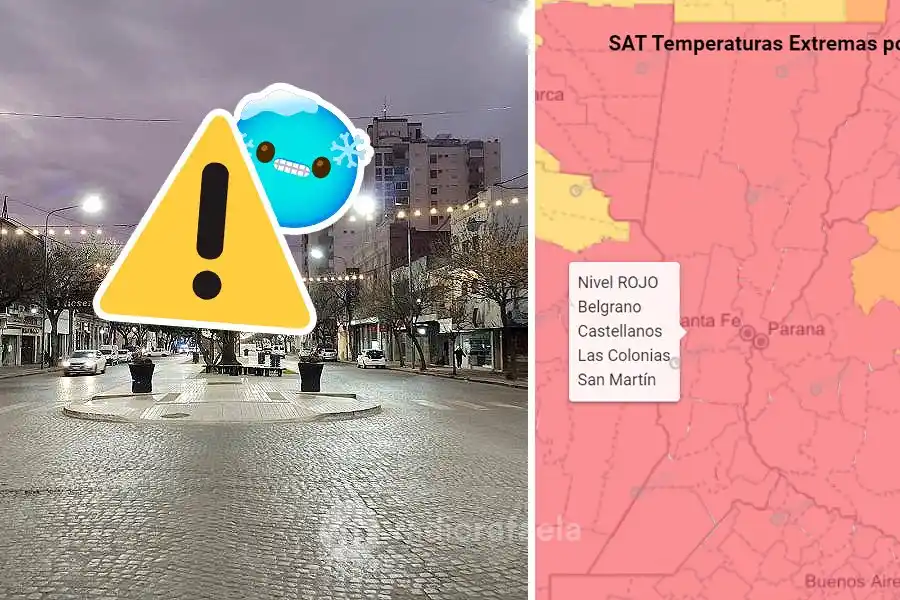 Elevan alerta roja por bajas y extremas temperaturas en Rafaela y la región