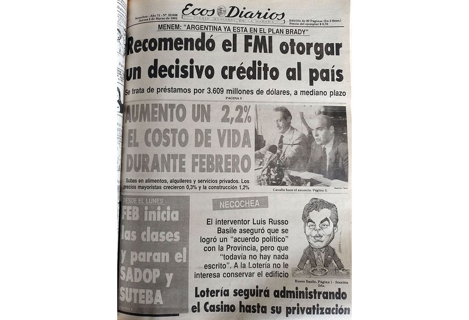 Jueves 5 de marzo de 1992