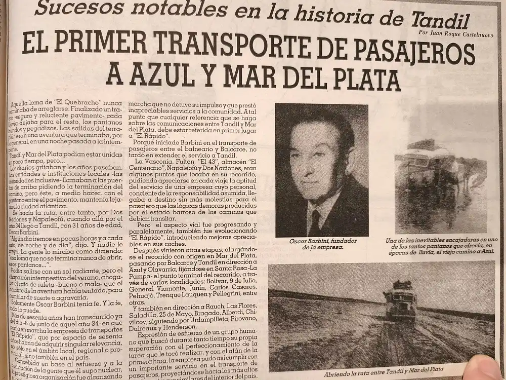 El primer transporte de pasajeros a Azul y Mar del Plata