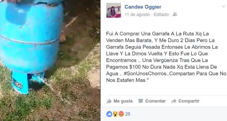 Garrafa con agua 100 pesos