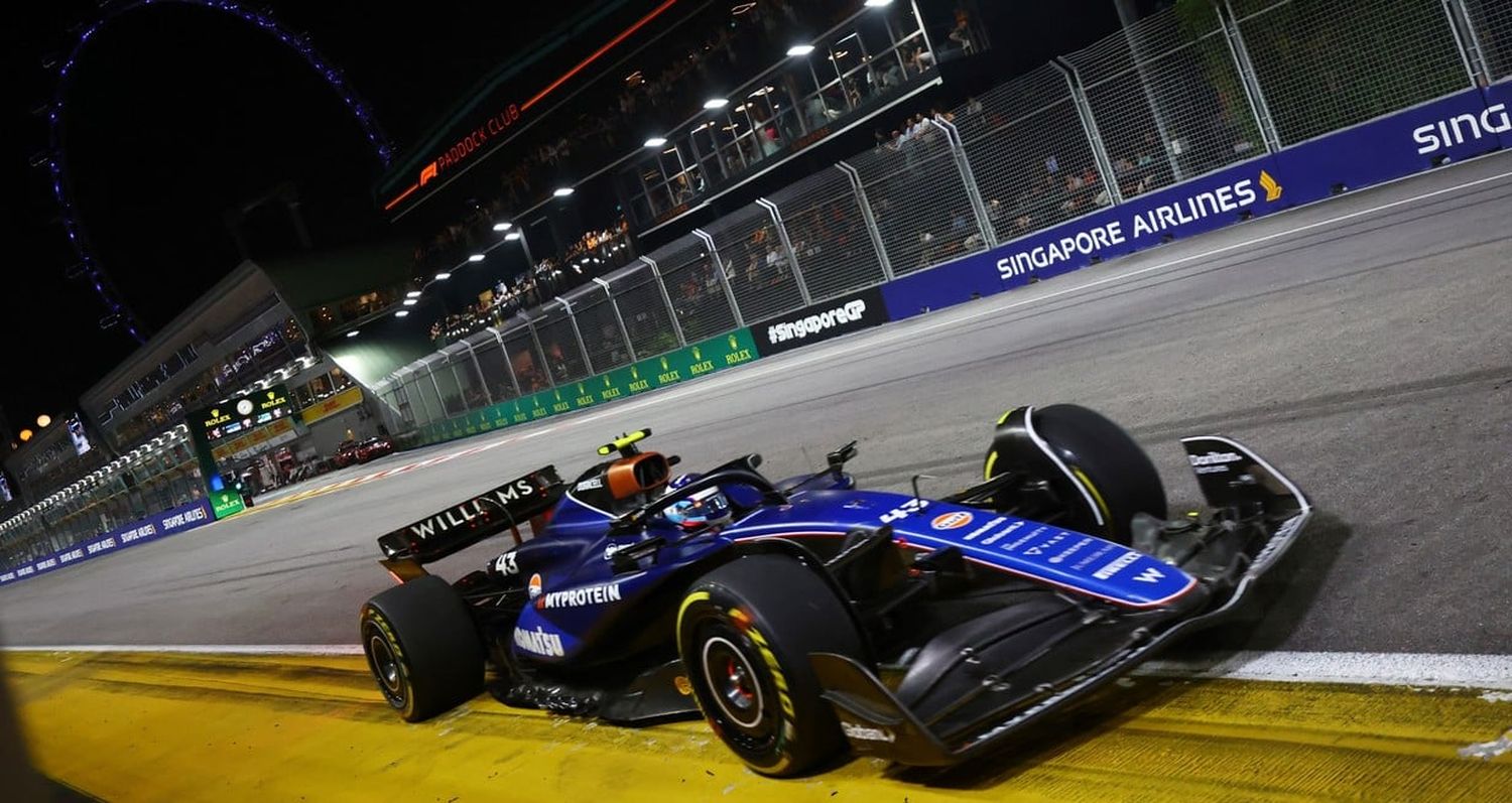 Franco Colapinto en el circuito de Singapur. Crédito: Reuters