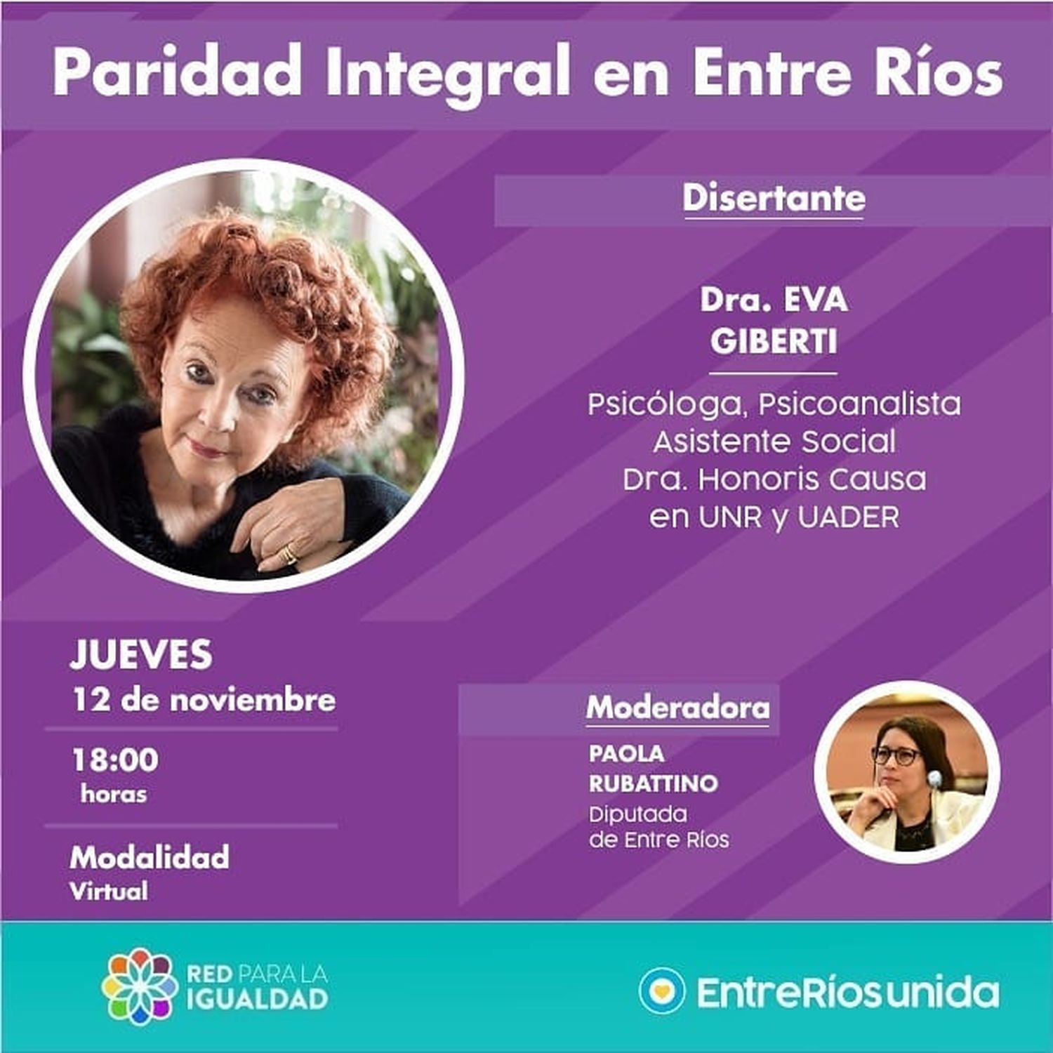 La Diputada Paola Rubattino será moderadora