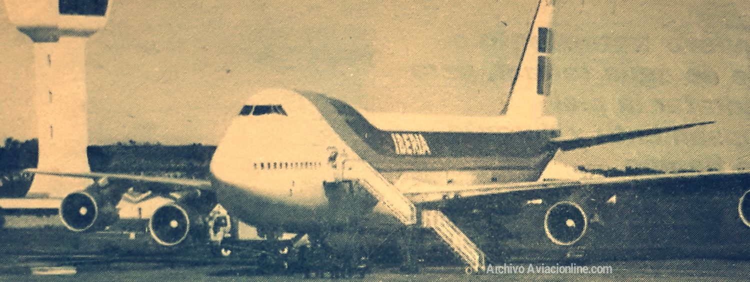 Un Boeing 747-200 de Iberia en el aeropuerto de Resistencia