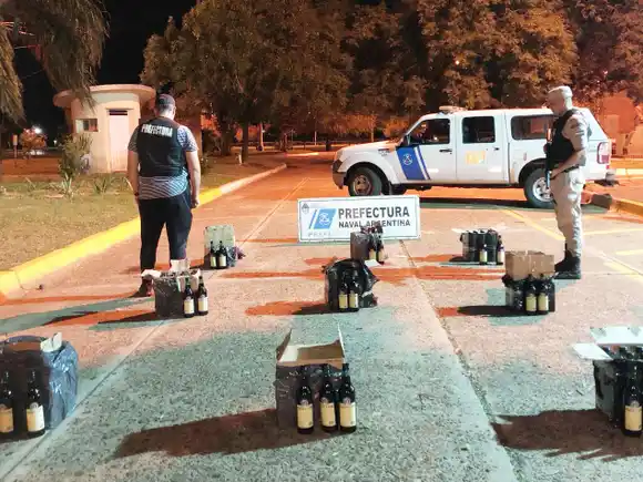 Prefectura frustra contrabando de Fernet en la frontera con Uruguay