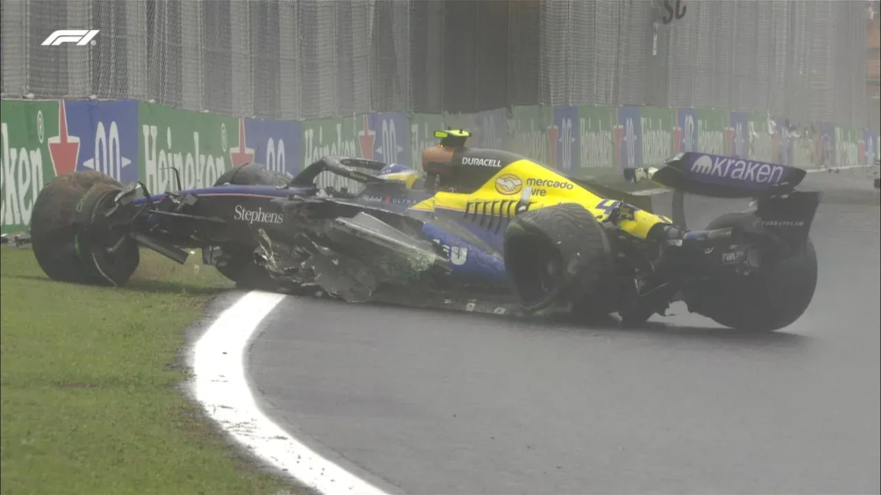 Colapinto chocó y abandonó en el GP de Brasil