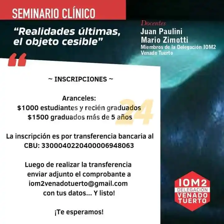 Cuarta clase del Seminario Clínico Anual del Instituto Oscar Masotta
