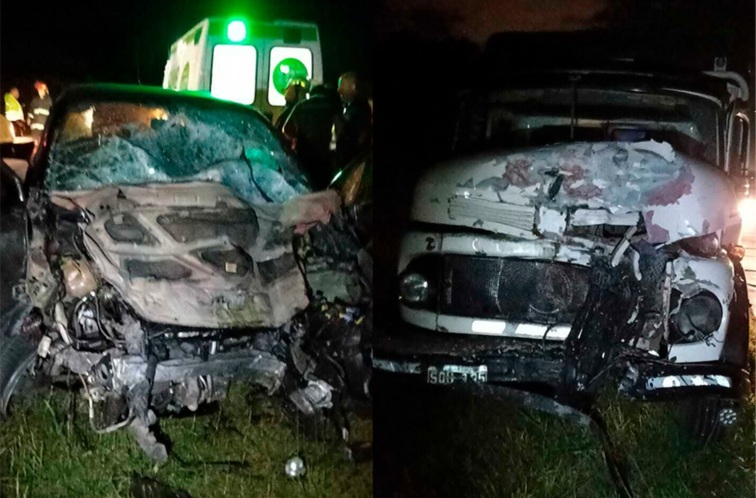 Un hombre sufrió heridas graves al chocar su vehículo contra un camión en la ruta hacia Mar del Plata