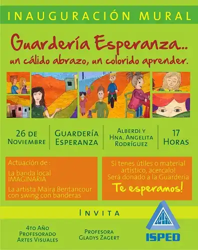 Alumnos del ISPED inaugurarán un mural con movida solidaria