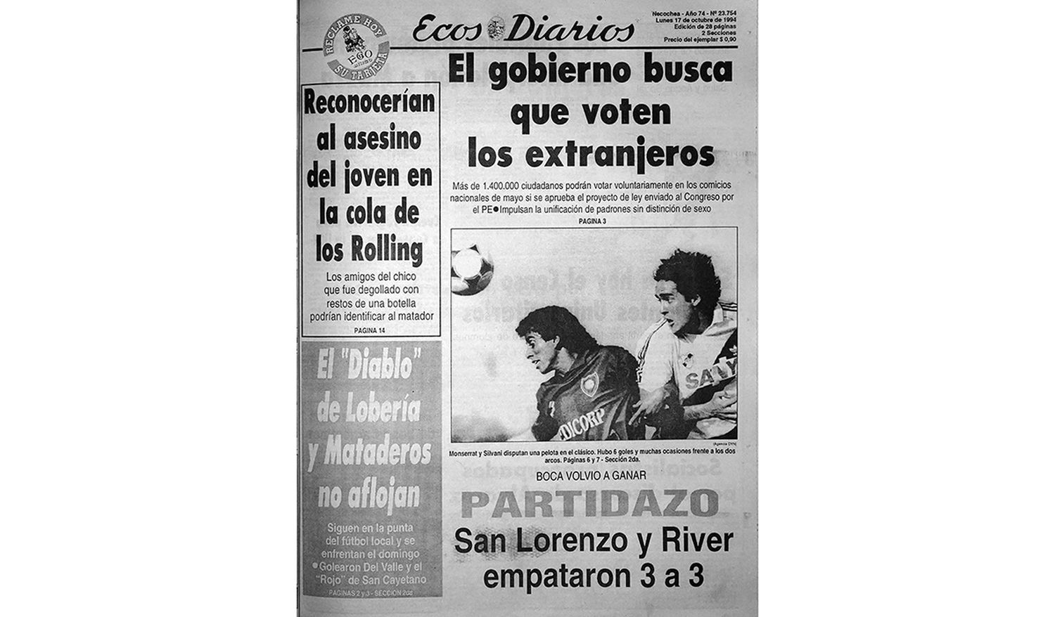 Lunes 17 de octubre de 1994