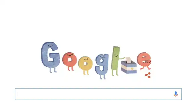 Colorido doodle, Google recordó el acto eleccionario en Argentina