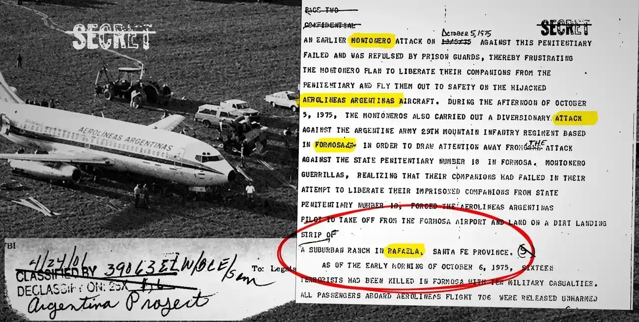 Radio Rafaela/El Litoral tuvo acceso a los documentos desclasificados del FBI, que muestran cómo la inteligencia estadounidense registró el ataque de Montoneros en Formosa.