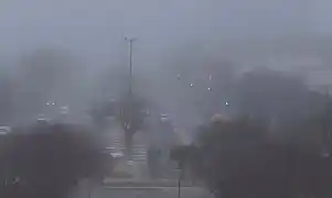 Necochea bajo una intensa niebla y con alerta amarilla
