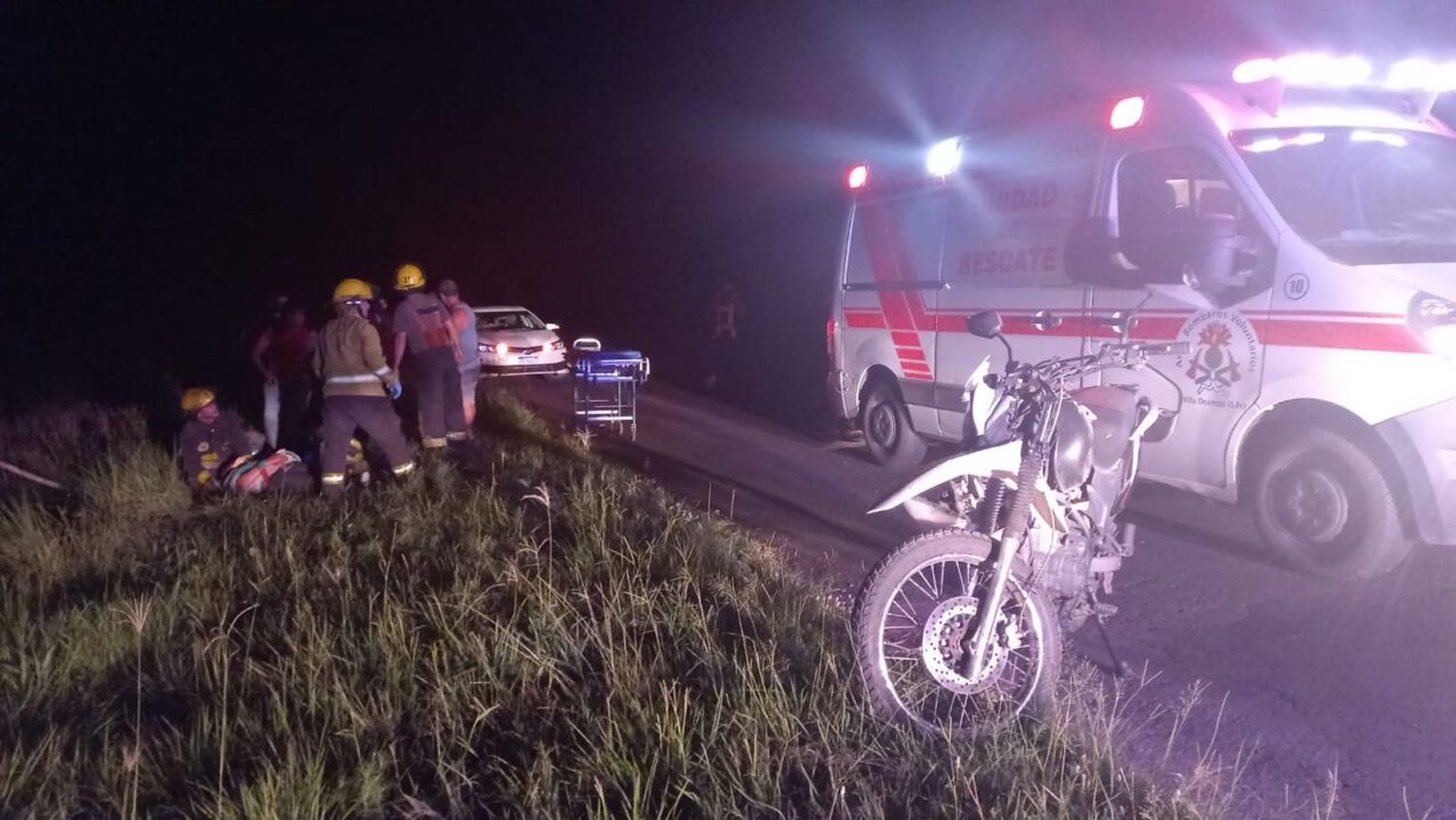 Trasladaron al Hospital de Reconquista al motociclista que chocó una vaca