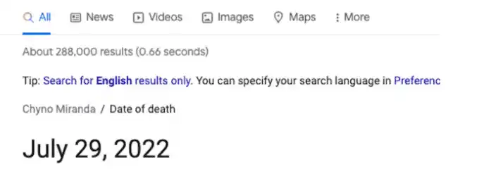 Aunque en Wikipedia aparecía esta fecha, luego se eliminó de la biografía de Chyno. 