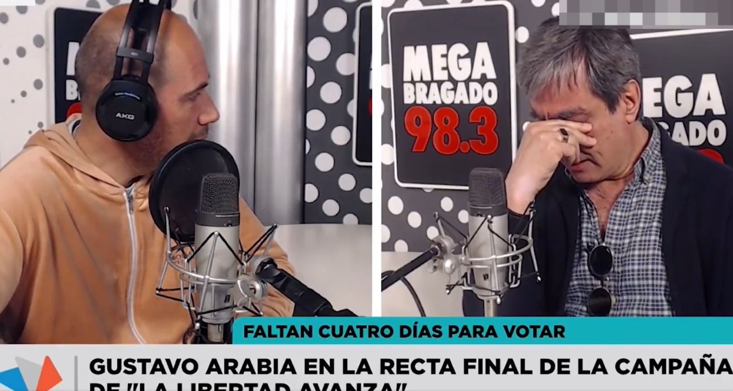Gustavo Arabia se emocionó durante una entrevista periodística.