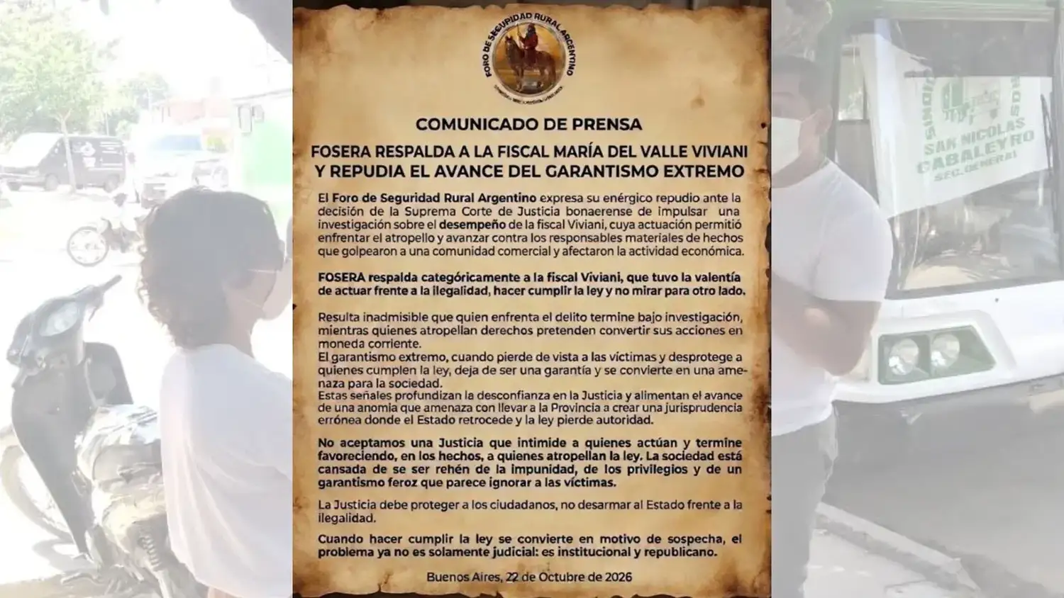 FOSERA respaldo a Viviani Sociedad Rural