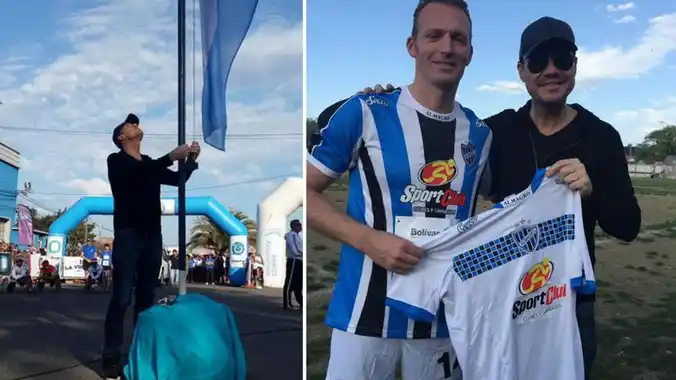 Tinelli estuvo presente en la maratón de Bolívar