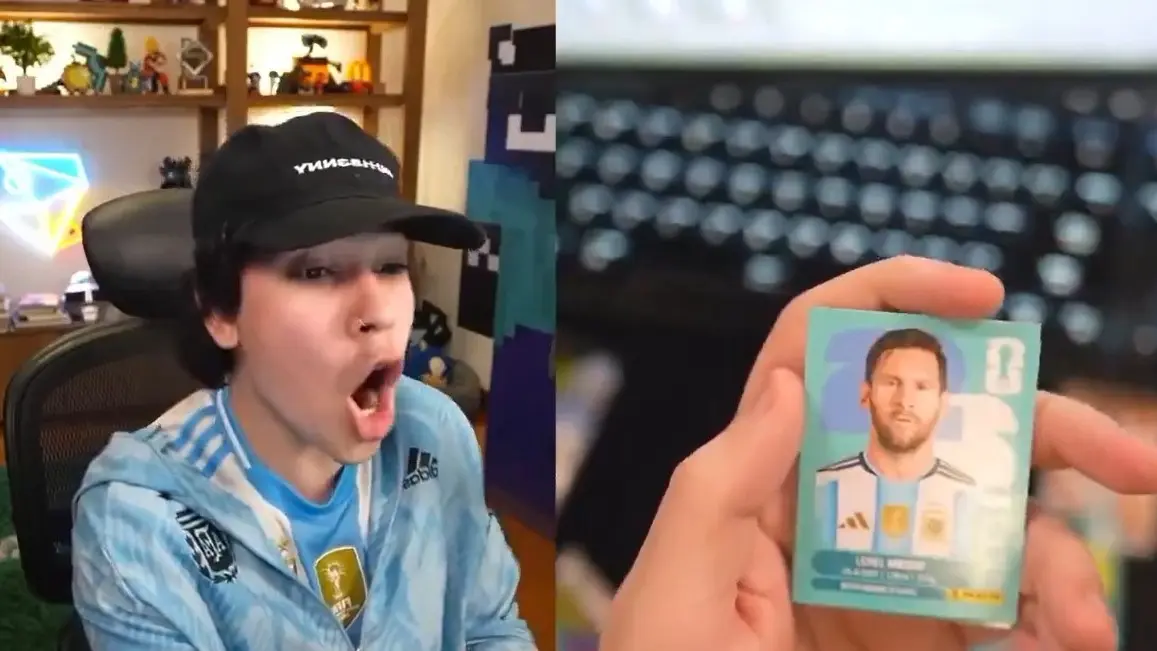 El streamer Spreen abrió más de 500 sobres de figuritas del mundial y se convirtió en el primero en sacar a Messi