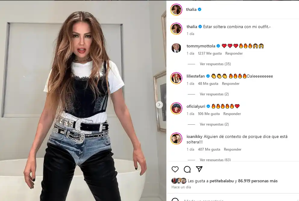 Thalía asustó a unos cuantos con su mensaje. Foto Instagram