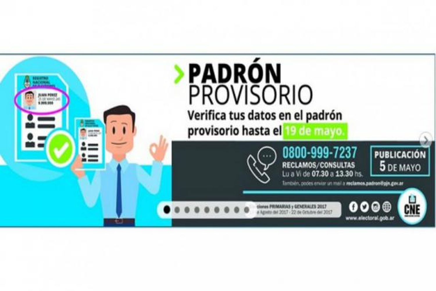 Este viernes publicarán los padrones provisorios