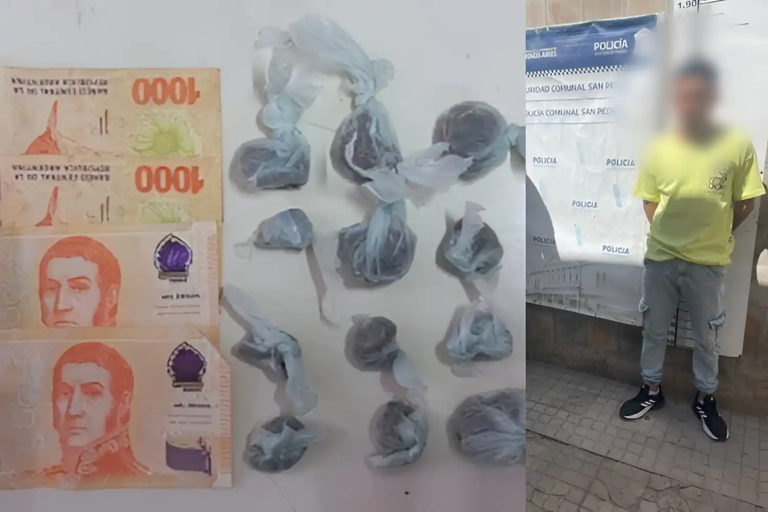 El aprehendido está sospechado de comercialización de estupefacientes.