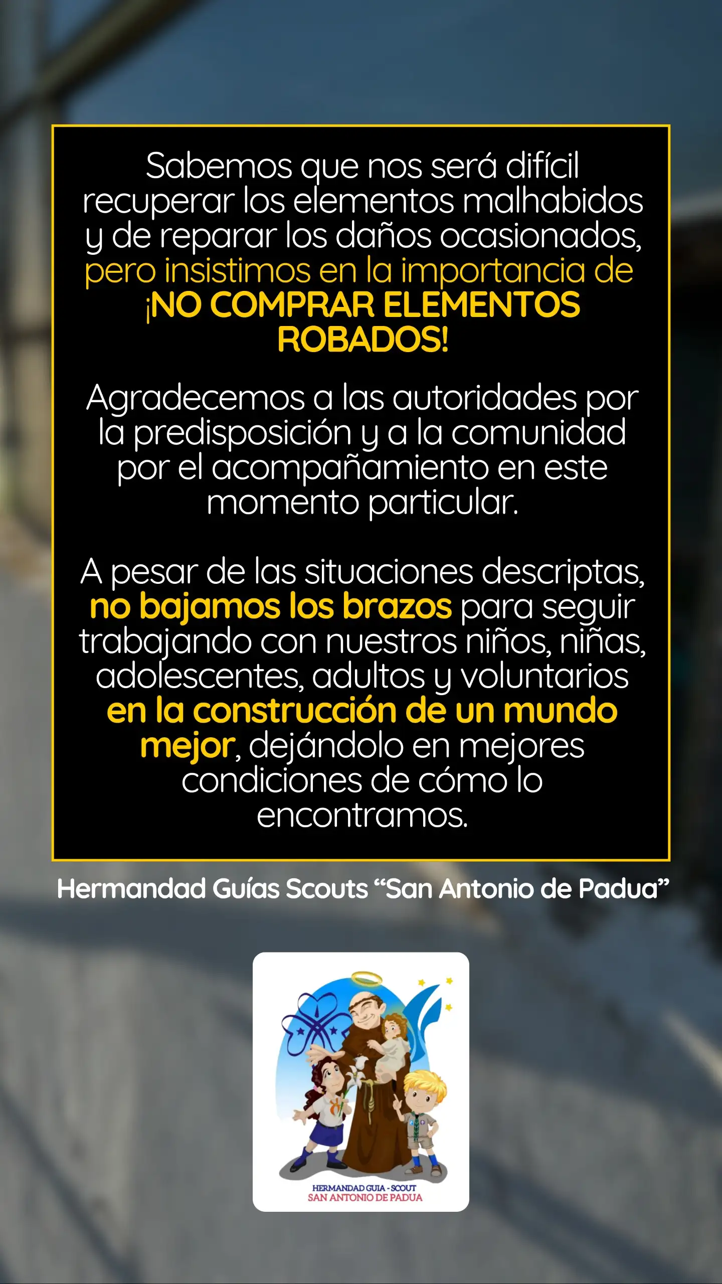 Comunicado de la Hermandad Guía Scout
