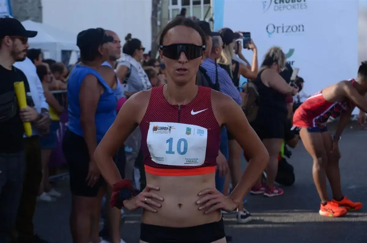 La marplatense Mariana Borelli en la Corrida de Comodoro Rivadavia.