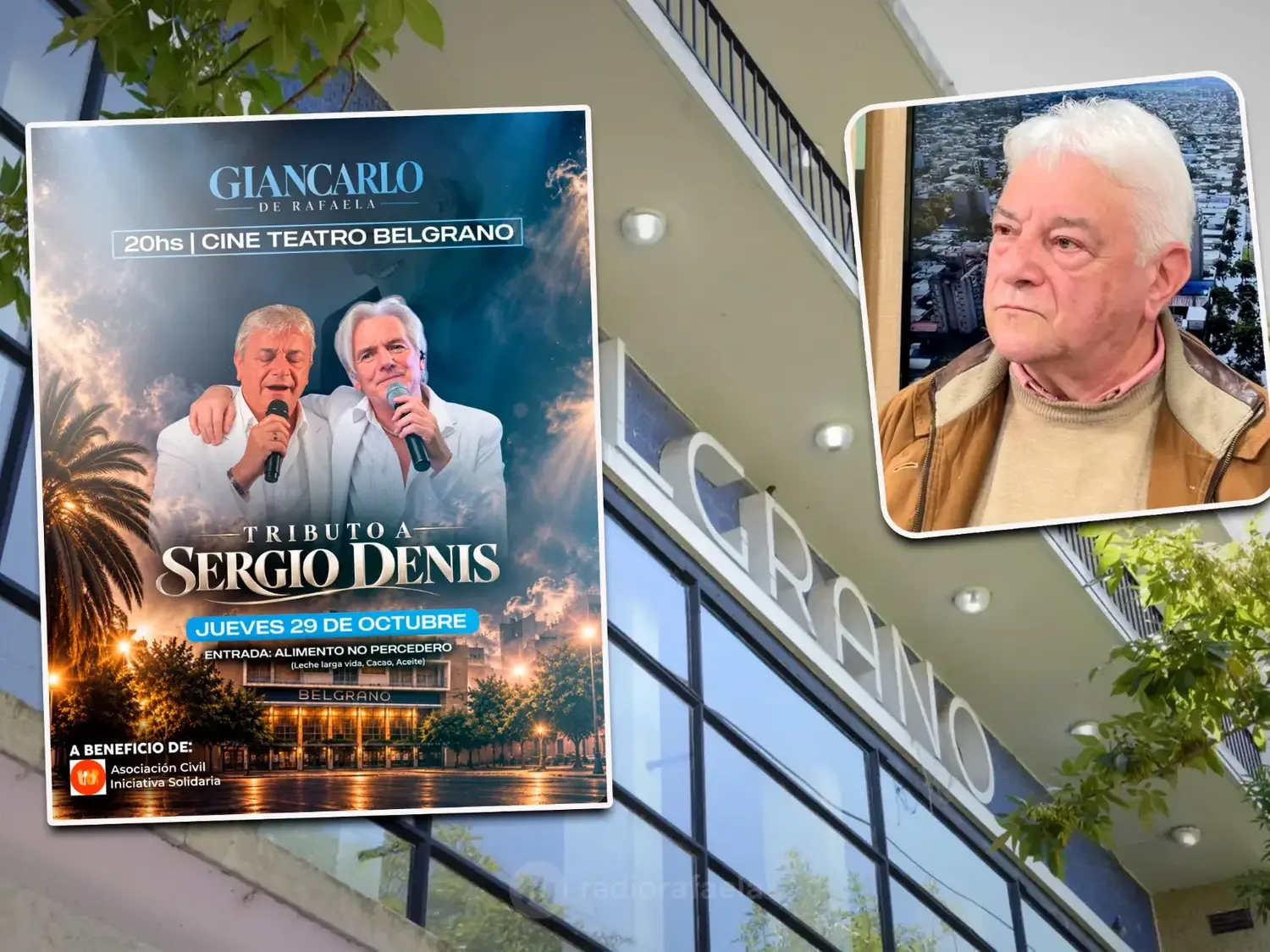 Giancarlo homenajeará a Sergio Denis en Rafaela con un gran espectáculo a beneficio de Iniciativa Solidaria