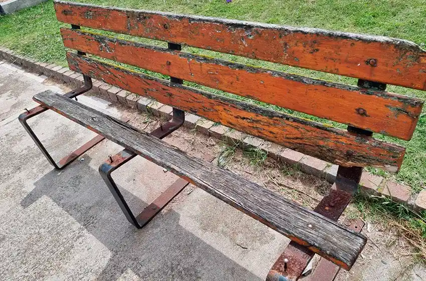 Denuncian estado de abandono en la Plaza ubicada frente a la Delegación Municipal del Puerto