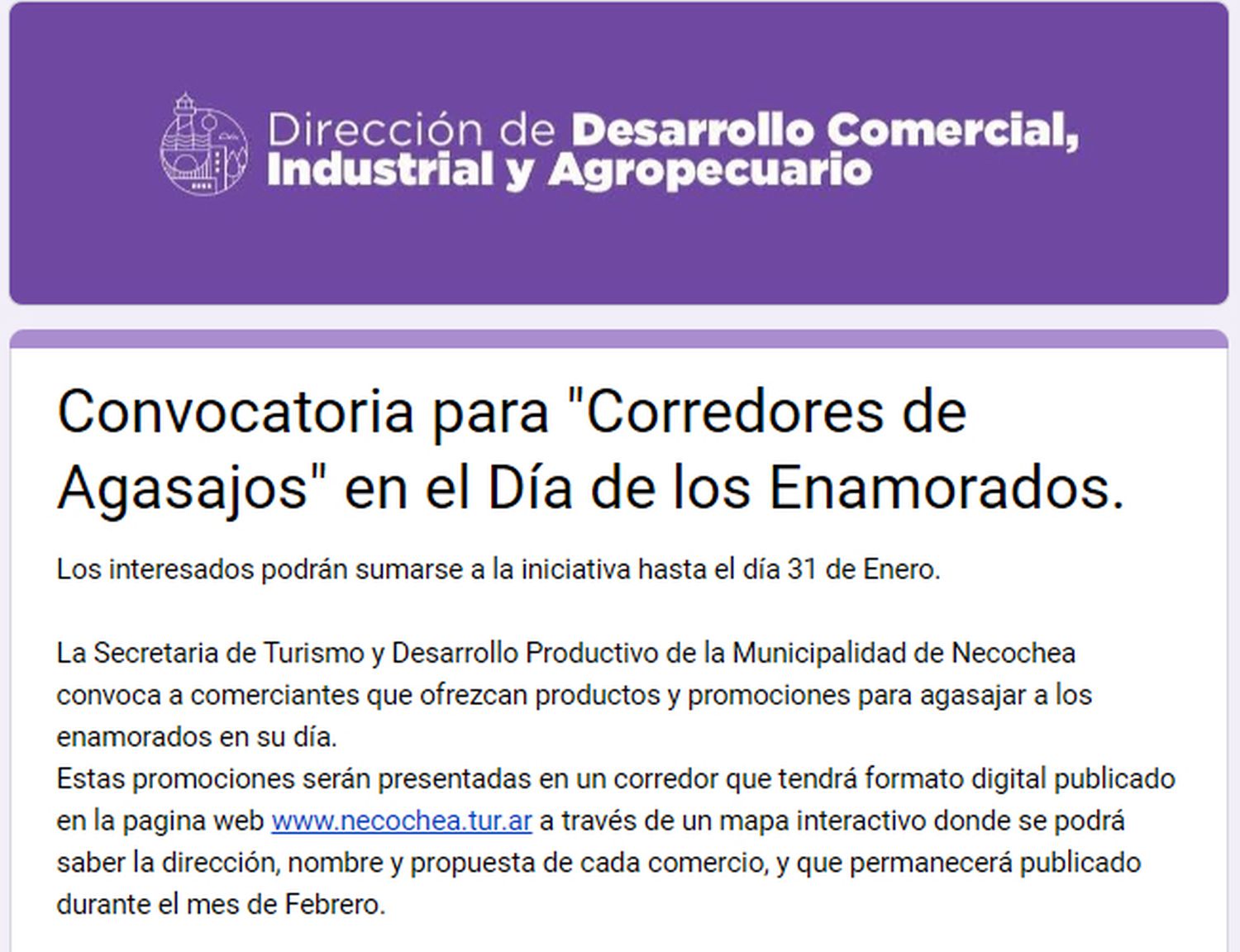 Corredor virtual de agasajos