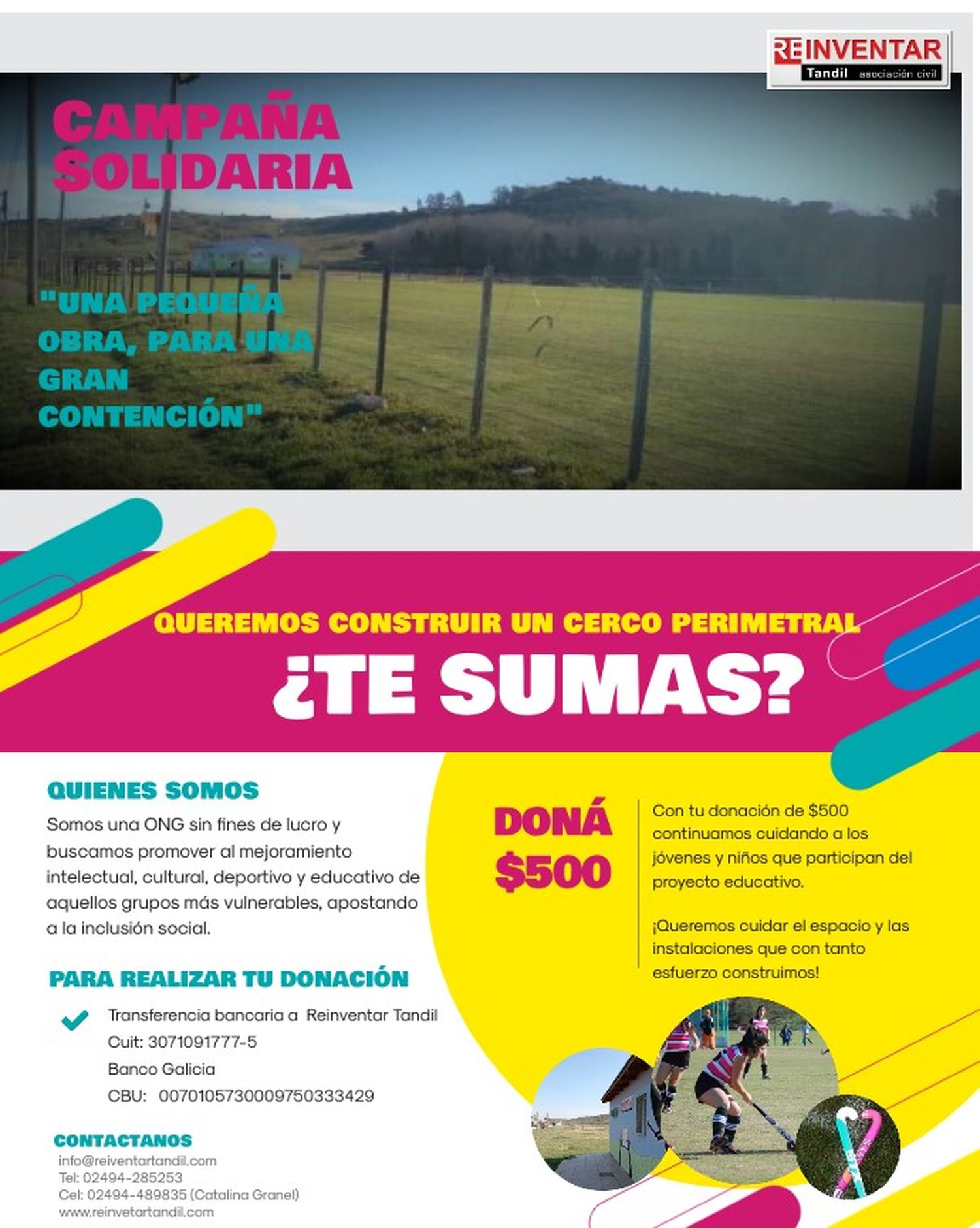 Se lanza una campaña solidaria para la construcción de un cerco perimetral