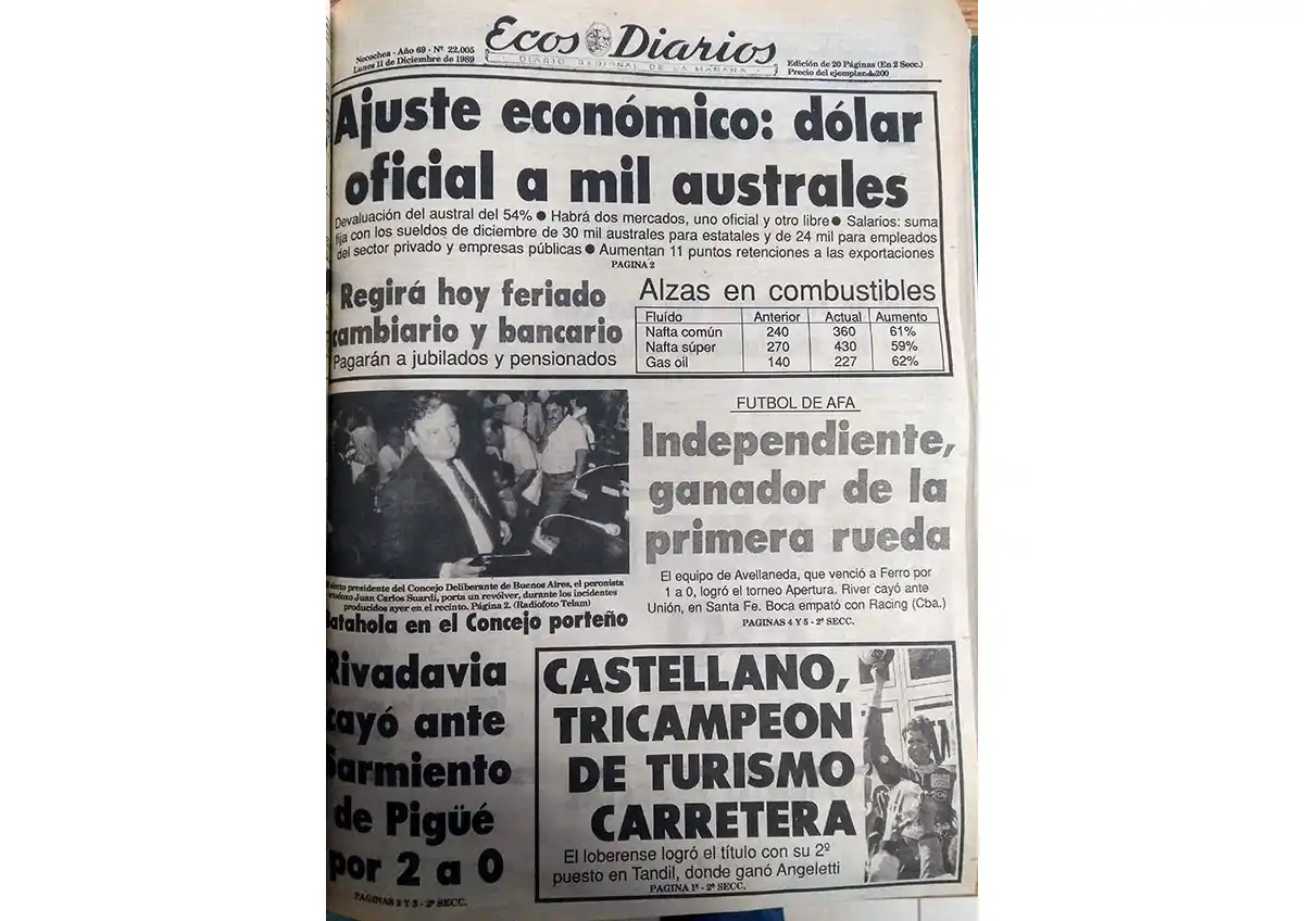 Lunes 11 de diciembre de 1989