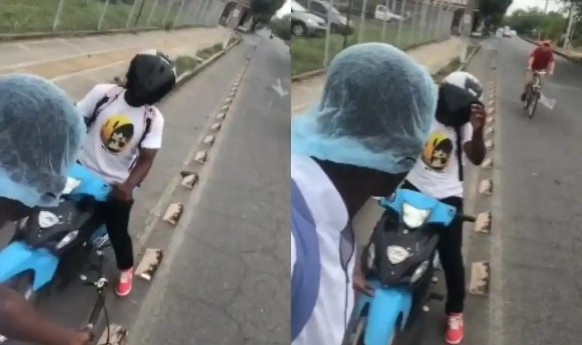 Ciclista pidió respeto por la vía y un motociclista intentó golpearlo