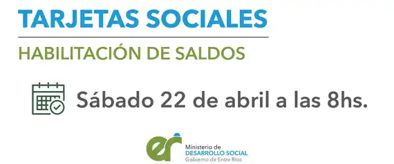 Este sábado se habilitarán las tarjetas sociales