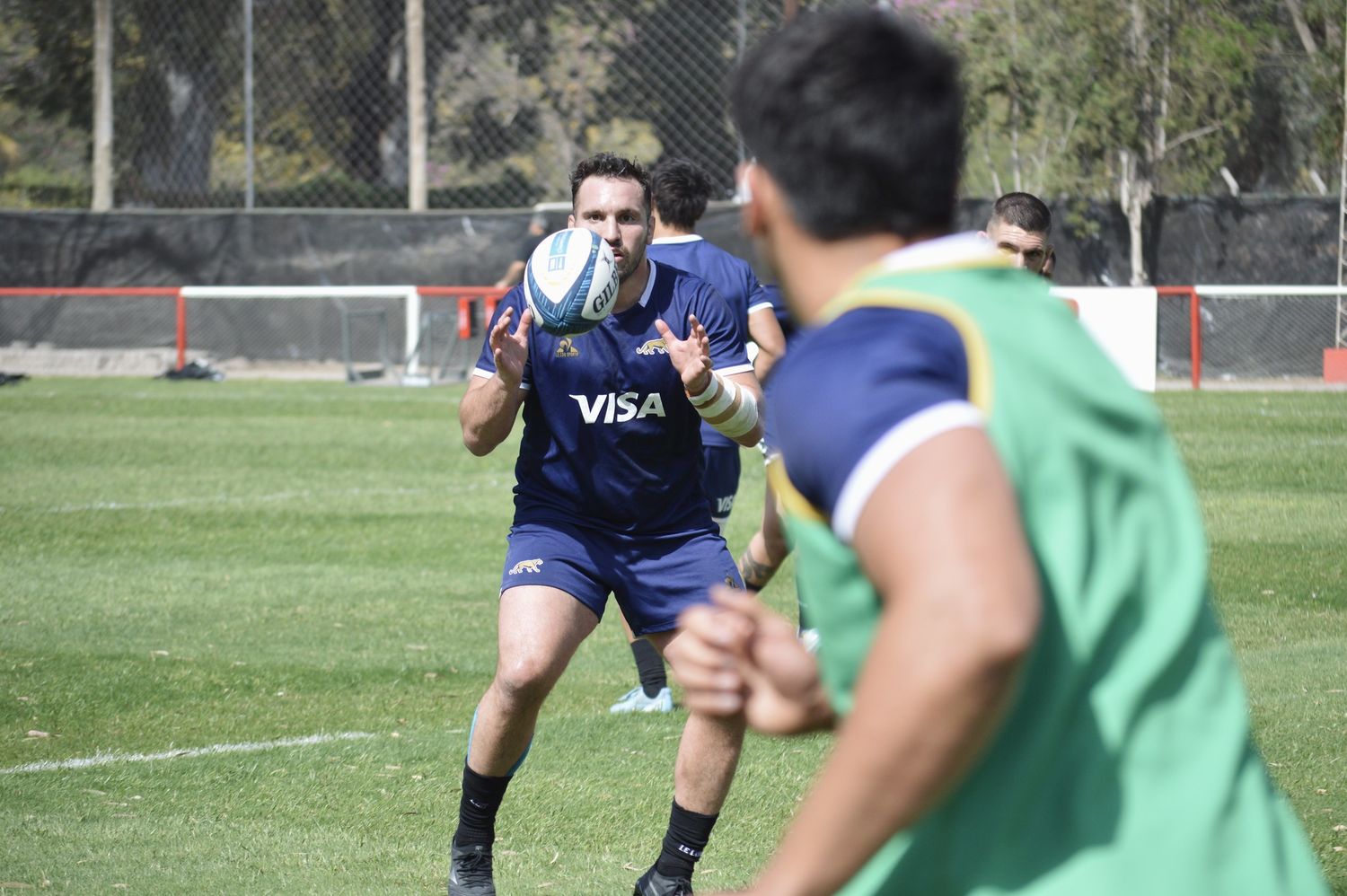 Ignacio Calles durante las prácticas de Los Pumas en Santiago del Estero.