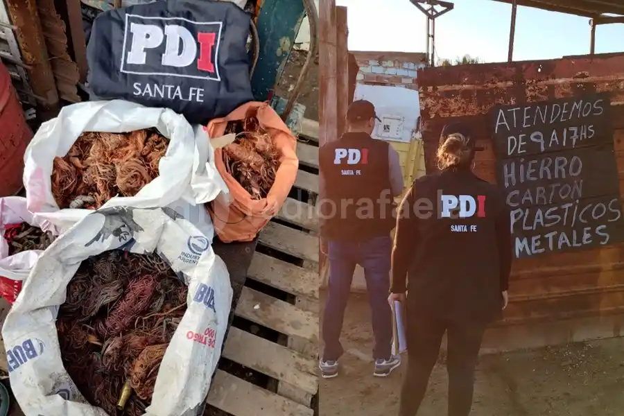 Allanaron al menos cuatro chatarrerías y secuestraron 27 kilogramos de cobre