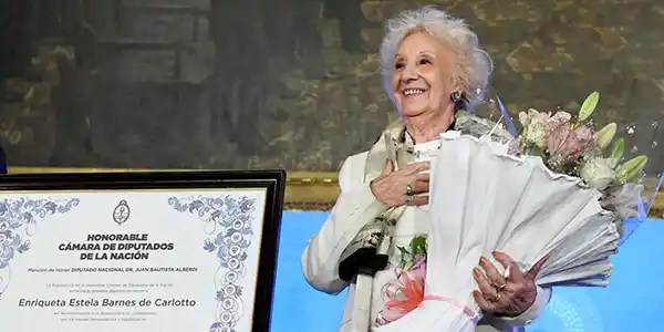La Cámara de Diputados reconoció a Estela de Carlotto con la mención de honor "Juan Bautista Alberdi"