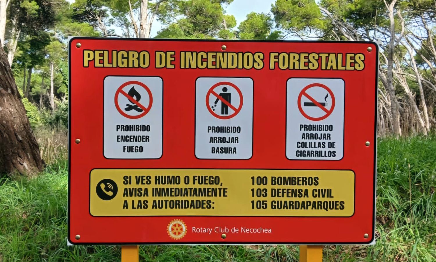 Para cuidar. El pulmón verde de la ciudad, se instalaron carteles con sugerencias